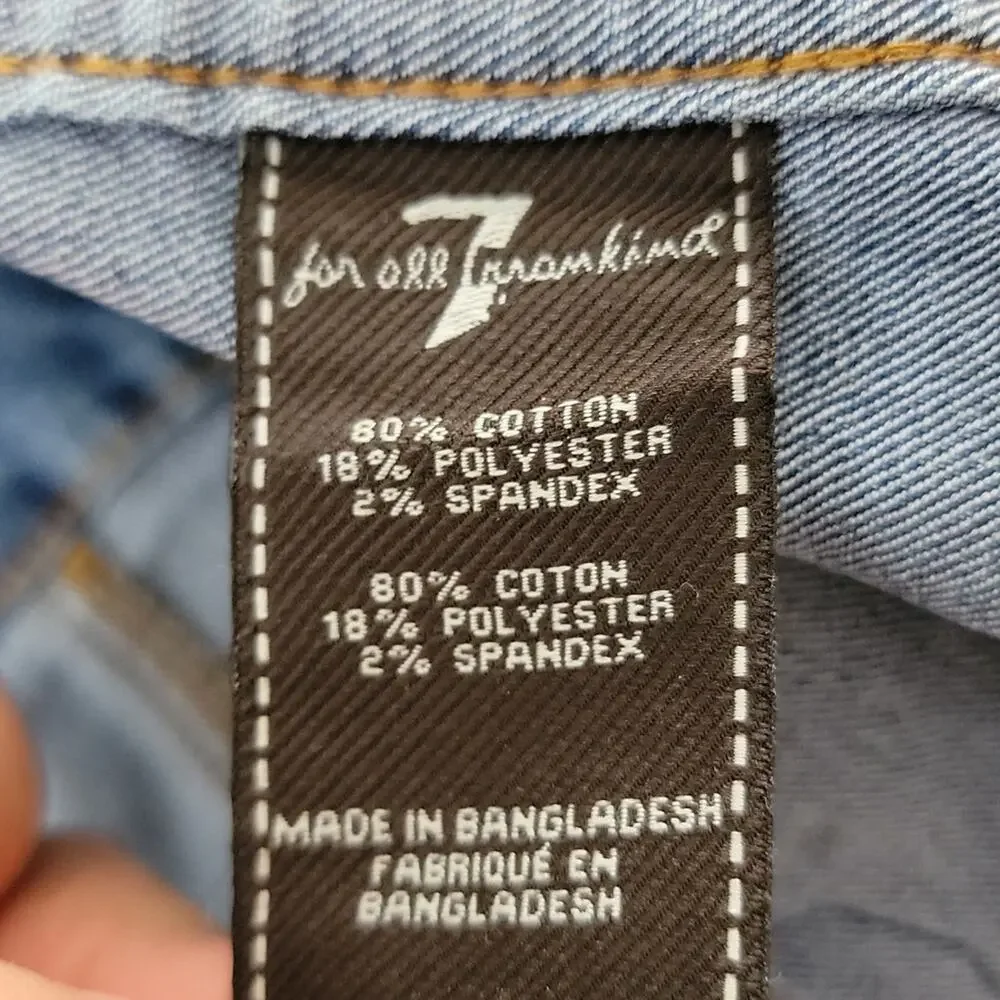 7 For All Mankind girls denim jacket with‎ floral patch XL